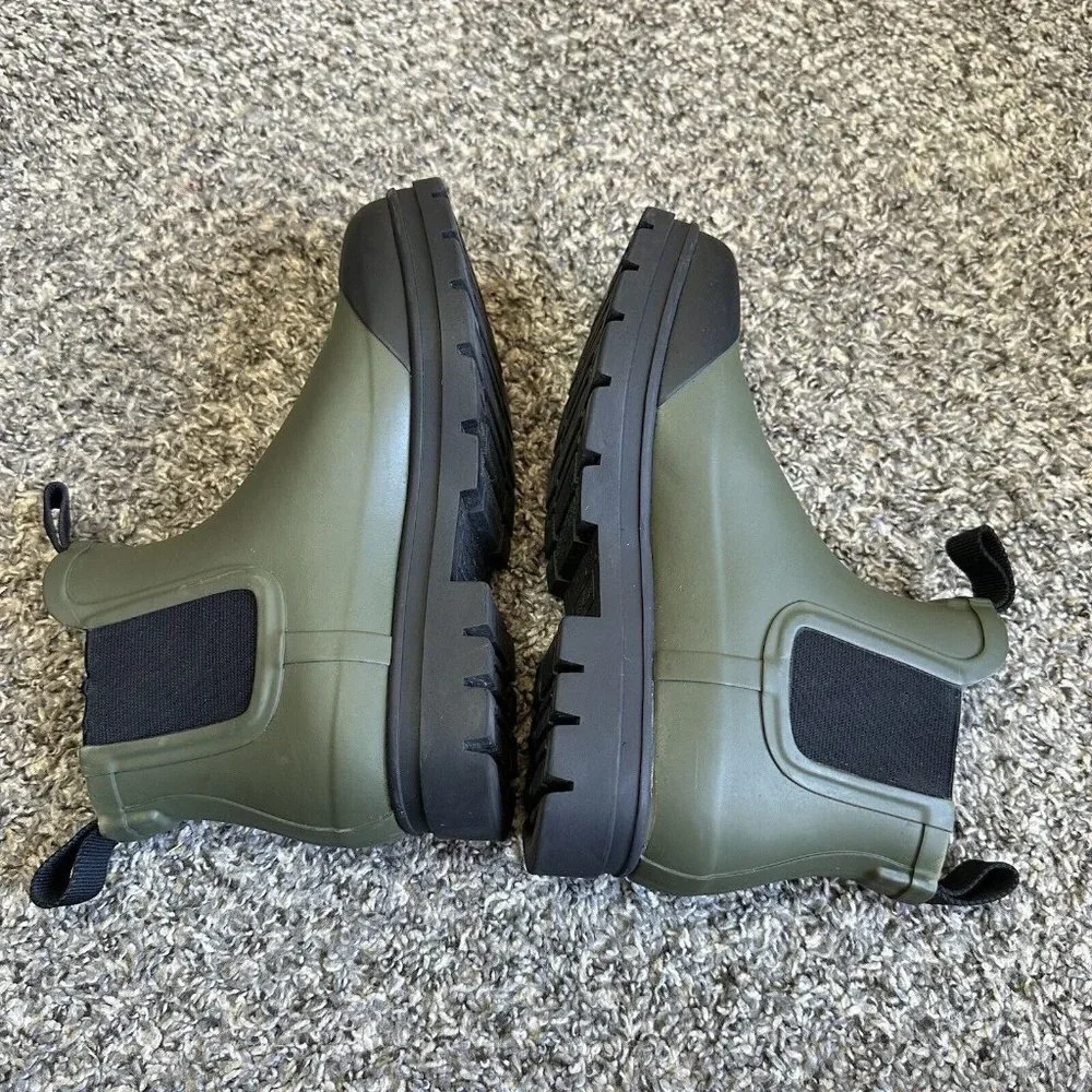 Everlane The Rain Boots Womens Rubber Chelsea Ankle Green Size 6
